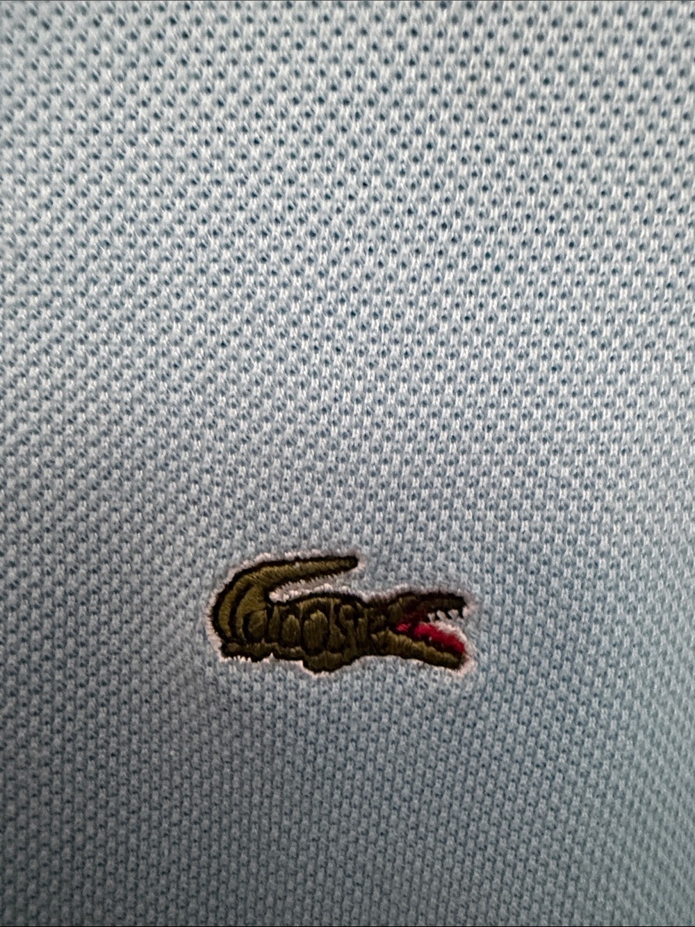 LACOSTE Vintage 90s Pale Blue Piqué Polo Shirt Crocodile Logo XL - Picture 4 of 10